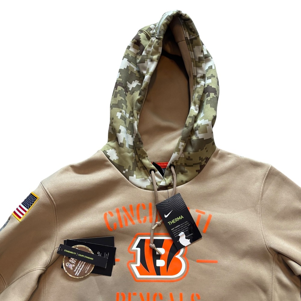 Nike Cincinnati Bengals Hoodie Salute To Service Camo Hood Men ‎ Size S NWT - Picture 3 of 12